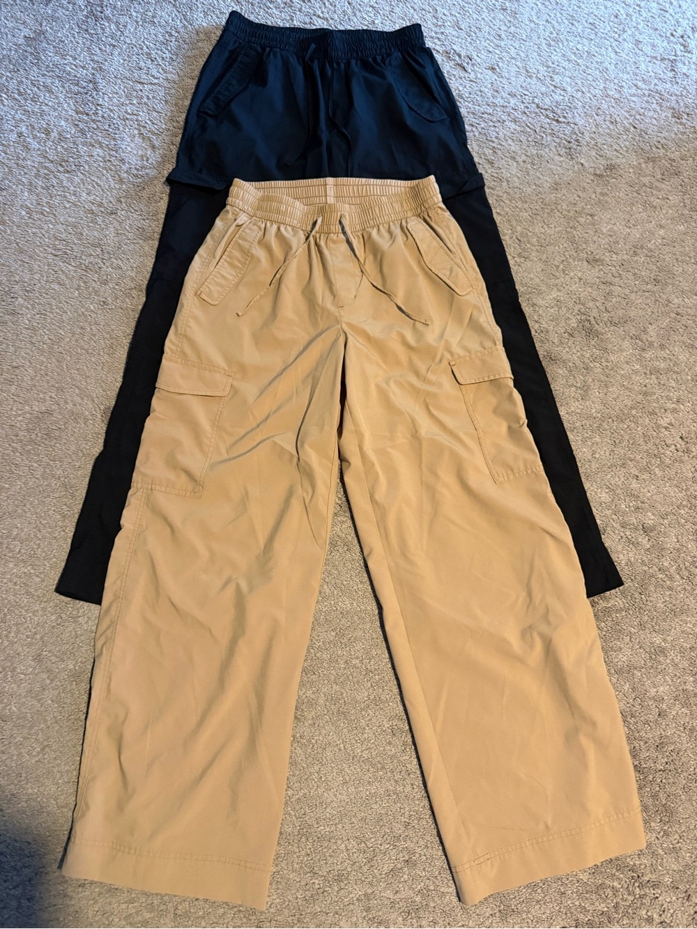 Black and Khaki Cargo Athlesiure Pants